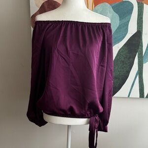 Vince Camuto Purple Off-Shoulder Blouse